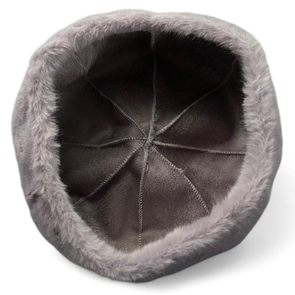 Gorgeous! Pastel Lavender Lilac Purple Faux Fur Beret Glamour Cutegoth Kawaii - Picture 3 of 3